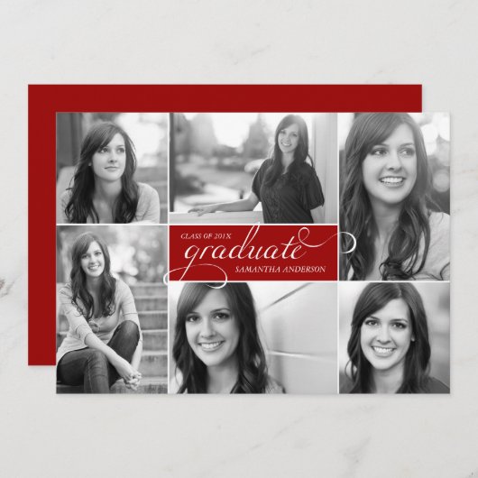 Invitation moderne d'obtention du diplôme de (Devant / Derrière)