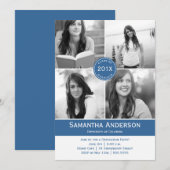 Invitation moderne d'obtention du diplôme de 4 (Devant / Derrière)