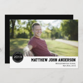 Invitation moderne d'obtention du diplôme de photo (Devant / Derrière)