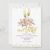 Invitation Moderne Dorée pour les Trente Ans (Devant)