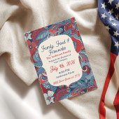 Invitation moderne du 4 juillet dans le style Amer