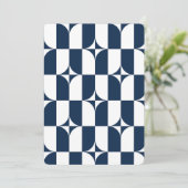 Invitation Moderne du milieu du siècle bleu et blanc (Debout devant)