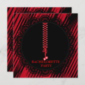 INVITATION MODERNE DU PARTI BACHELORETTE ROUGE (Devant / Derrière)