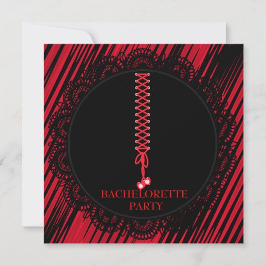 INVITATION MODERNE DU PARTI BACHELORETTE ROUGE (Devant)