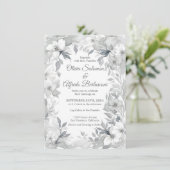 Invitation Moderne Dusty argent élégant style Mariage Inviter (Debout devant)