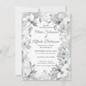 Invitation Moderne Dusty argent élégant style Mariage Inviter (Devant)