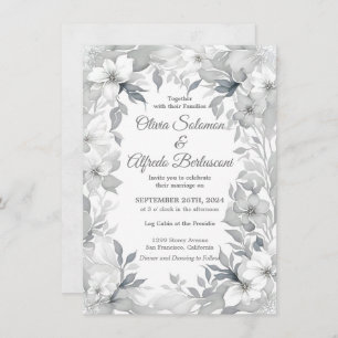 Invitation Moderne Dusty argent élégant style Mariage Inviter