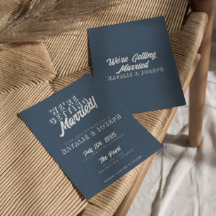 Invitation Moderne Dusty Blue Bold Whimsical Boho Mariage
