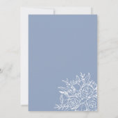 Invitation Moderne Dusty Blue Line Art Floral Mariage (Dos)