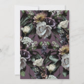 Invitation Moderne Dusty Mauve violet | Élégant Mariage flora (Dos)