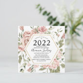 Invitation Moderne Dusty Rose Rose Botanique Invit (Debout devant)