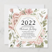 Invitation Moderne Dusty Rose Rose Botanique Invit (Devant)