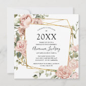 Invitation Moderne Dusty Rose Rose Botanique Invit (Devant)