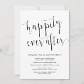 Invitation Moderne écriture noire éditable, évasion amoureuse (Devant)