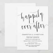 Invitation Moderne écriture noire éditable, mariage en fuite (Devant / Derrière)