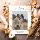 Invitation Moderne Écriture Nous sommes partis en Elopement P