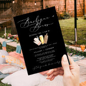 Invitation Moderne Edgy Sa & Ses Calligraphie BBQ & Brews