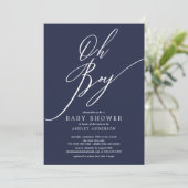 Invitation Moderne Editable Couleur Tribal Oh Boy Baby shower (Debout devant)