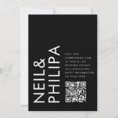 Invitation Moderne ÉDITABLE en gras Noms QR CODE RSVP Mariage (Dos)