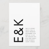 Invitation Moderne ÉDITABLE Gras Monogramme QR CODE RSVP Mari (Devant)
