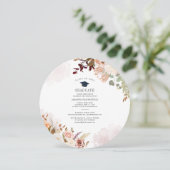 Invitation Moderne Elegant 2022 Floral Blush Graduation Party (Debout devant)