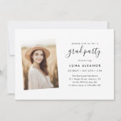 Invitation Moderne Elegant 4 Photo Collage Script Graduation (Dos)