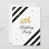 Invitation Moderne Elégant 60e anniversaire (Dos)