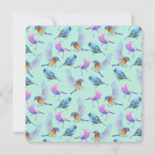 Invitation Moderne élégant Aquarelle Oiseaux Mariage (Dos)