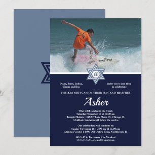 Invitation Moderne + Élégant Bar Photo Mitzvah