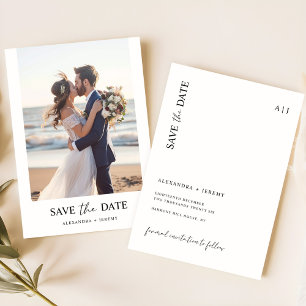 Invitation Moderne Elegant Beach Photo Enregistrer La Date