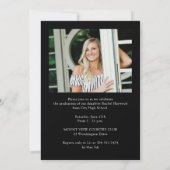 Invitation Moderne Elegant Black White Photo Party Graduation (Dos)