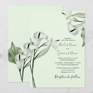 Invitation Moderne Elégant blanc Calla Lilies Mariage