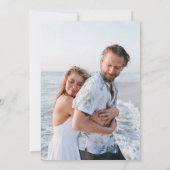 Invitation Moderne Elégant Bleu Floral Photo Enregistrer la d (Dos)