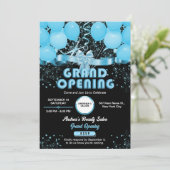 Invitation Moderne Elégant Bleu Grand Entreprise Ouverture Pe (Debout devant)