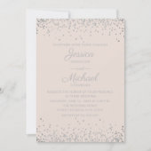 Invitation Moderne Elegant Blush et Silver Parties scintillan (Devant)