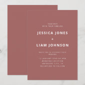 Invitation Moderne Elegant Boho Minimaliste Mariage (Devant / Derrière)