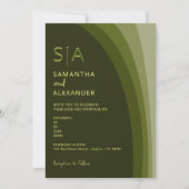 Invitation Moderne Elegant Boho Sage Vert Mariage Décontracté (Devant)