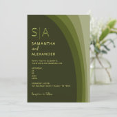 Invitation Moderne Elegant Boho Sage Vert Mariage Décontracté (Debout devant)