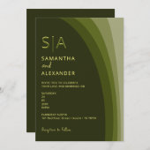 Invitation Moderne Elegant Boho Sage Vert Mariage Décontracté (Devant / Derrière)