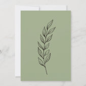 Invitation Moderne Elegant Boho Sage Vert Mariage minimaliste (Dos)