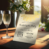 Invitation Moderne Elegant Chic Gold Floral Bachelorette Part