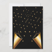 Invitation Moderne élégant chic noir et or doux 16 (Dos)