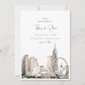 Invitation Moderne Elegant Chicago Skyline (Devant)