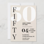 Invitation Moderne Elégant CINQUANTE 50e fête d'anniversaire (Devant)