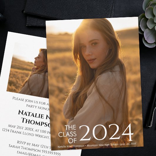 Invitation Moderne Élégant Collège Ou Lycée Diplôme