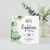 Invitation Moderne Elégant Cute dix-huitième 18e fête d'anniv (Debout devant)