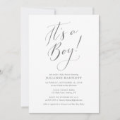 Invitation Moderne Elegant Dusty Blue C'est un Baby shower ga (Devant)