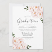 Invitation Moderne Elegant Fleurs de Flush Party de graduatio (Devant)