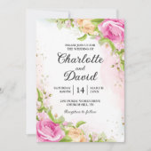 Invitation Moderne Elegant Floral Chic Mariage (Devant)
