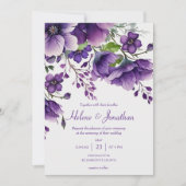 Invitation Moderne Elégant Floral Chic Purple Boho Mariage (Devant)